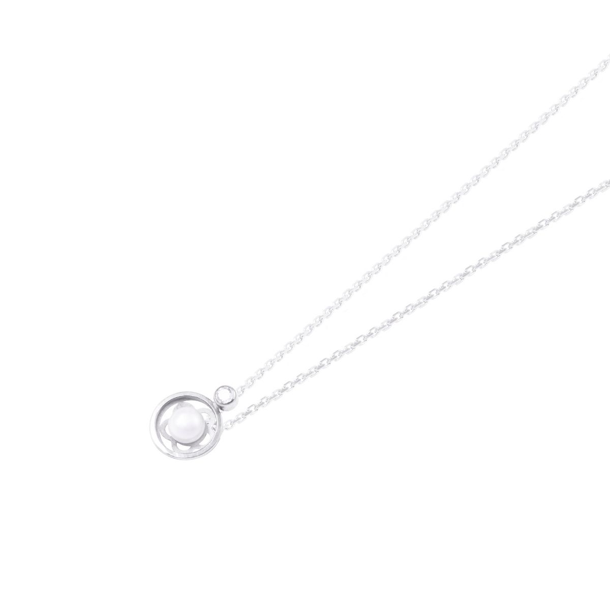 JB JOYAS BARON - Colgante Oro Blanco 18kt Perla Cultivada 5 - 6 mm