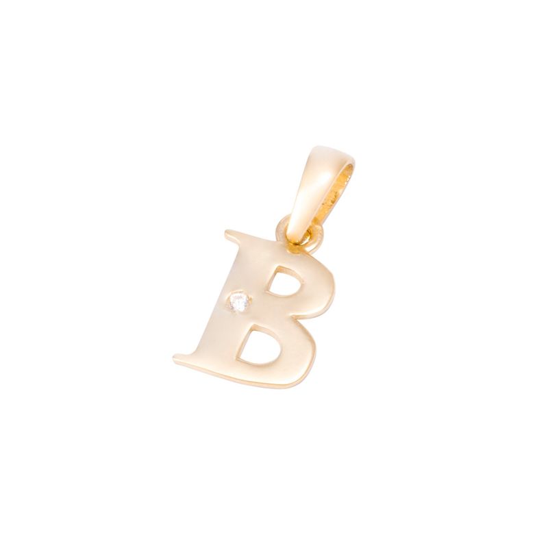 JB JOYAS BARON - Colgante de Oro de 18kt Circonitas letra B