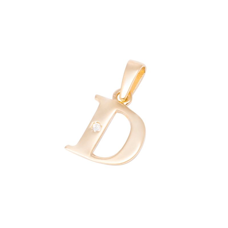 JB JOYAS BARON - Colgante de Oro de 18kt Circonitas letra D