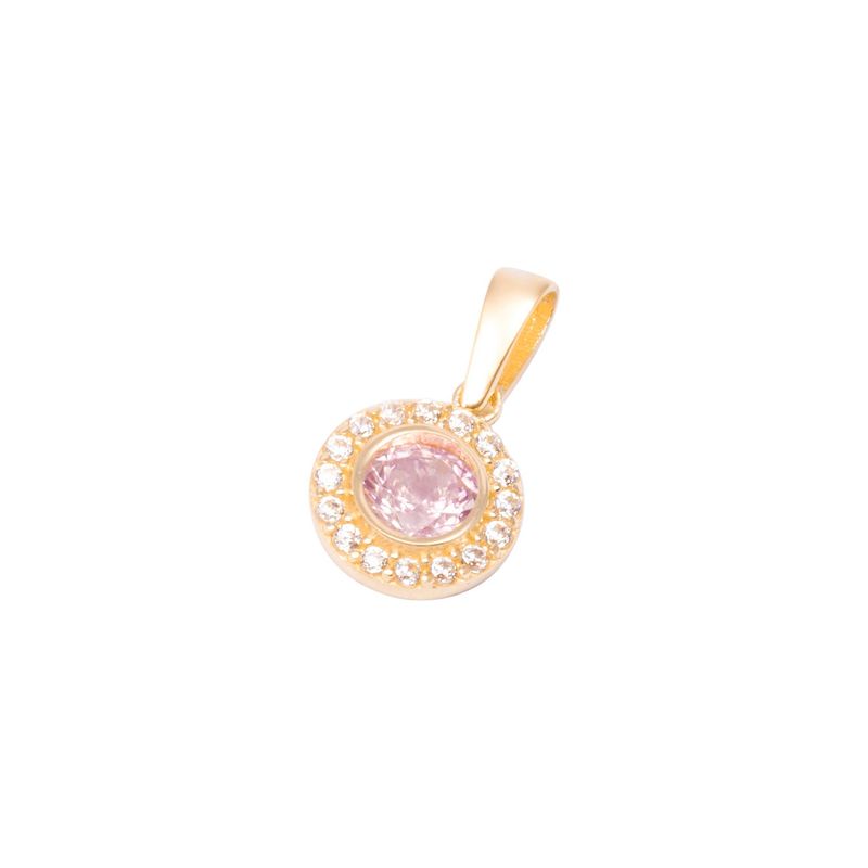 JB JOYAS BARON - Colgante de Oro de 18kt Circonitas Rosa Francia