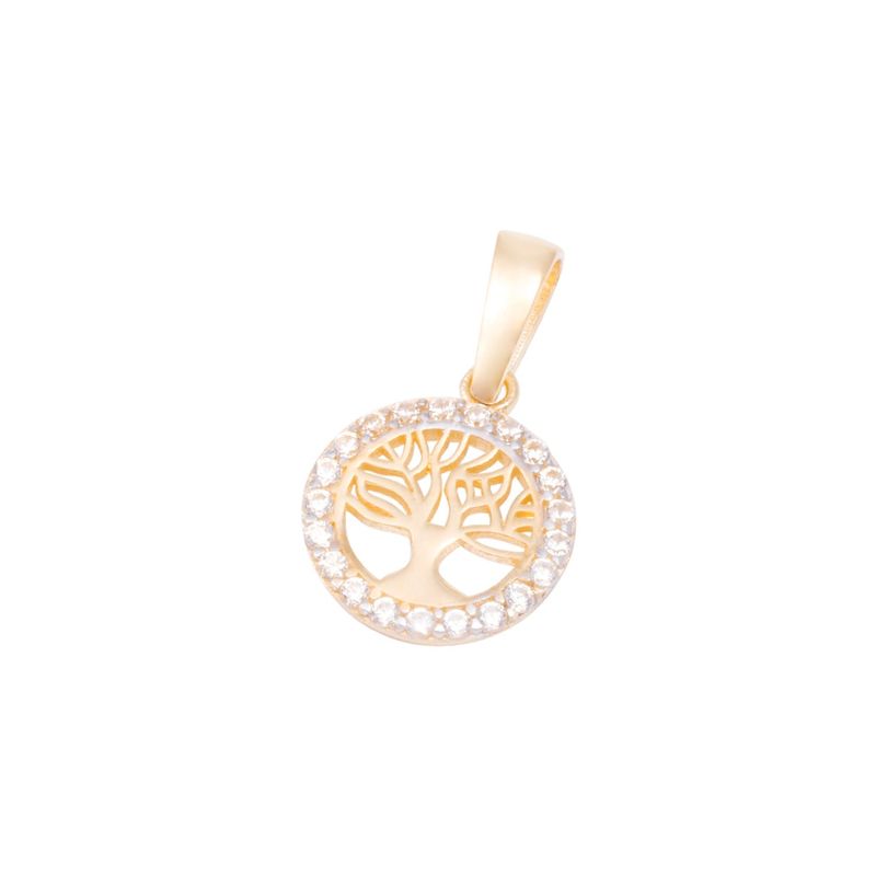 JB JOYAS BARON - Colgante de Oro de 18kt Circonitas Arbol de la vida