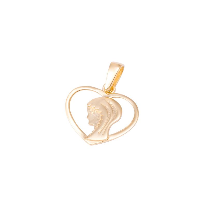JB JOYAS BARON - Colgante de Oro de 18kt Virgen corazon