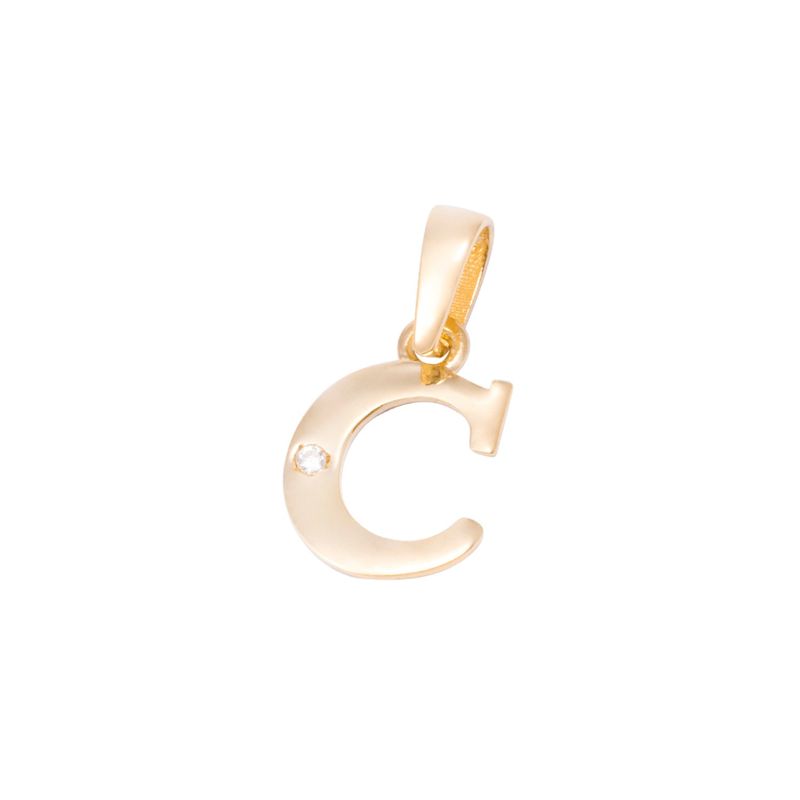 JB JOYAS BARON - Colgante de Oro de 18kt Circonitas letra C