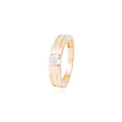 JB JOYAS BARON - Anillo Compromiso de Oro de 18kt Solitario cuadrado