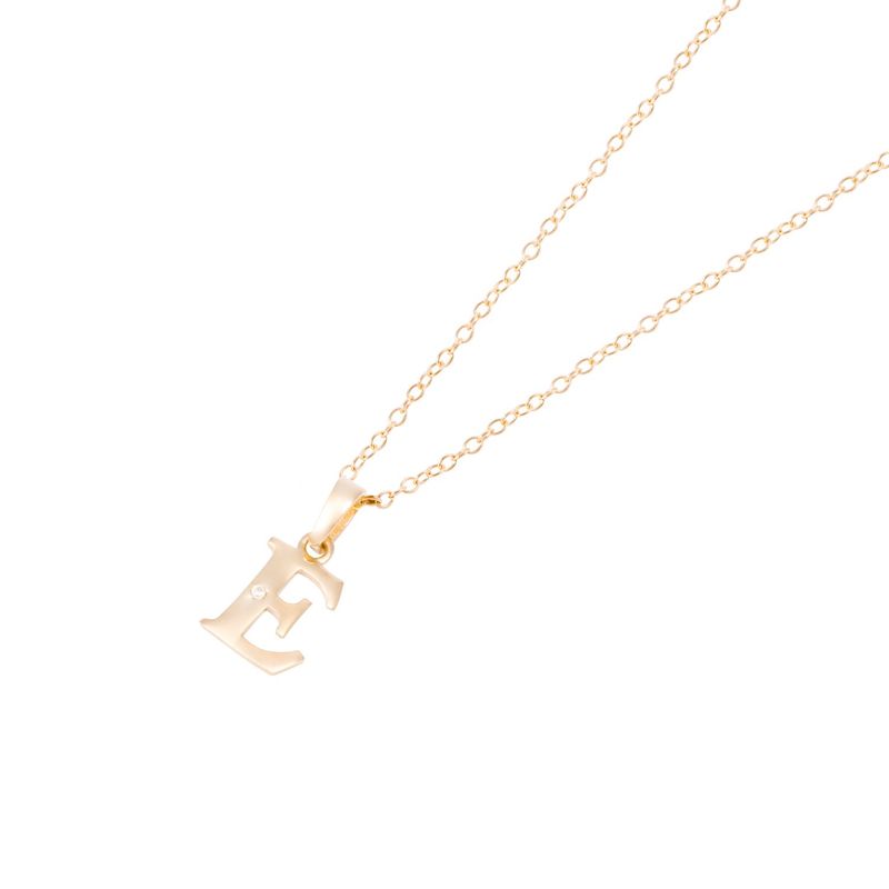 JB JOYAS BARON - Collar de Oro de 18kt Circonitas letra E