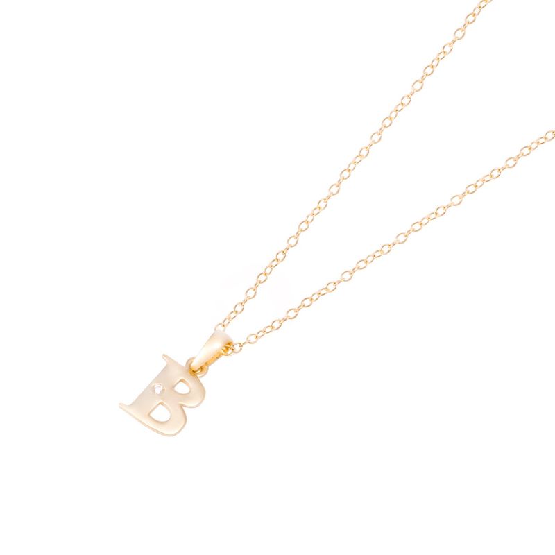 JB JOYAS BARON - Collar de Oro de 18kt Circonitas letra B