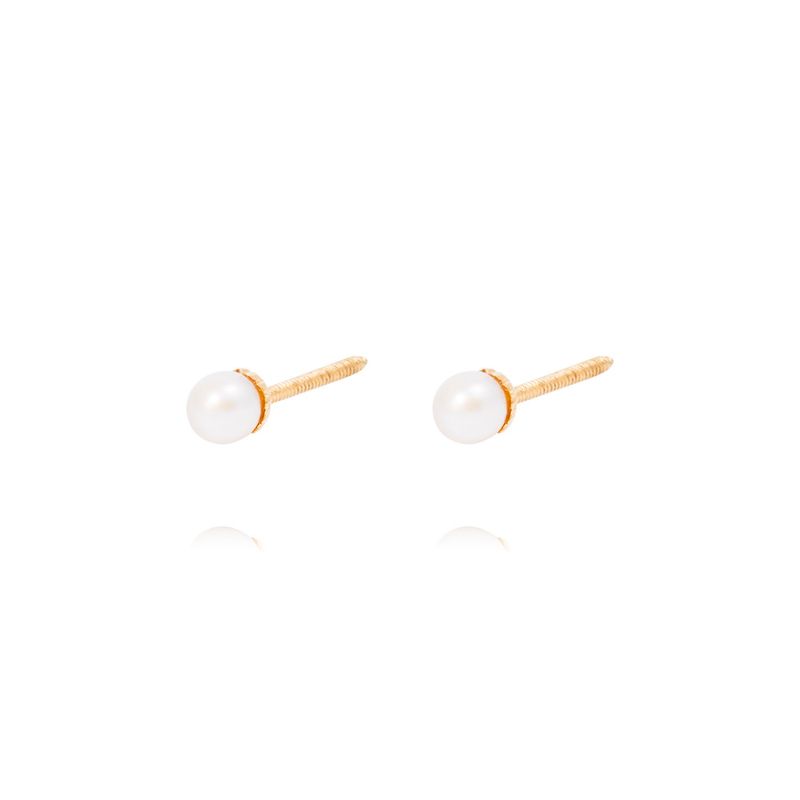 JB JOYAS BARON - Aros Oro Amarillo 18kt Perla Cultivada 4mm