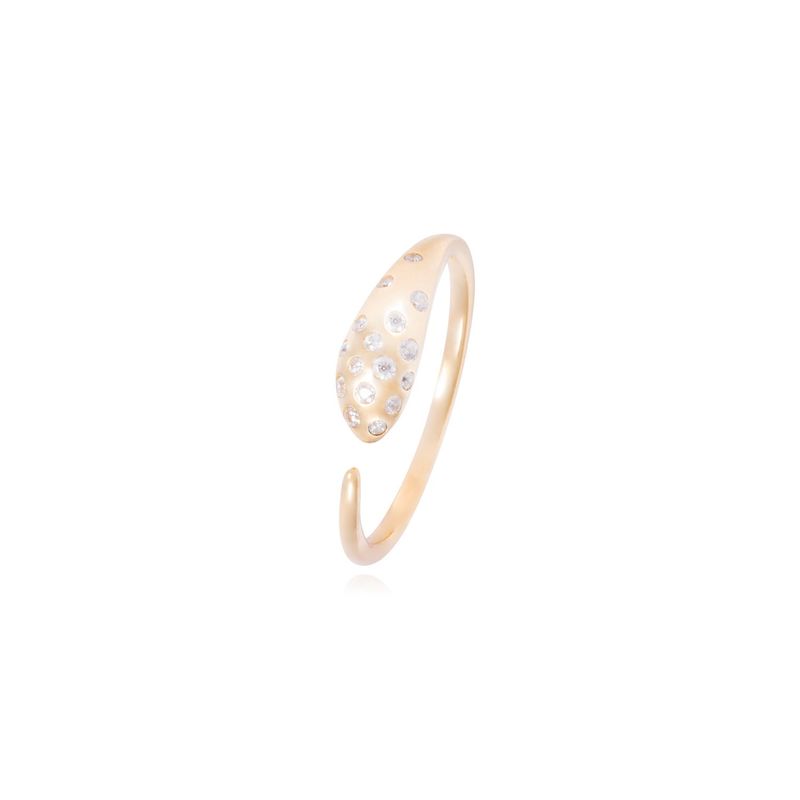 JB JOYAS BARON - Anillo de Oro de 18kt Serpiente Circonitas