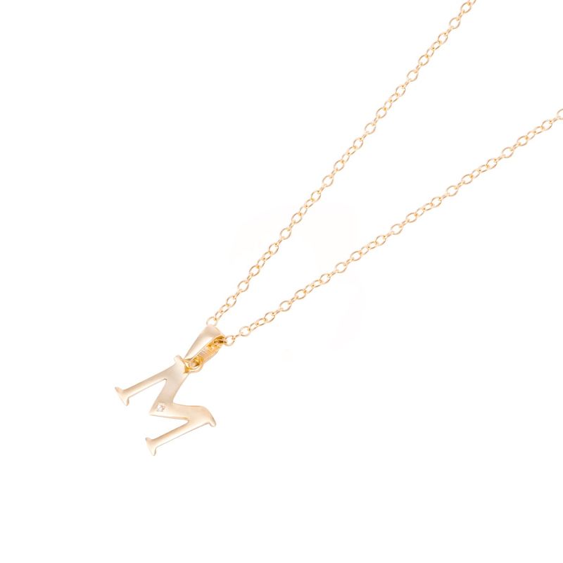 JB JOYAS BARON - Collar de Oro de 18kt Circonitas letra M
