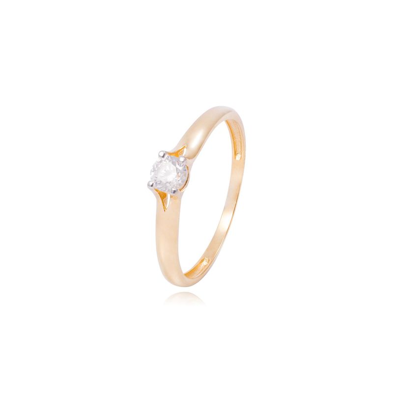 JB JOYAS BARON - Anillo Compromiso de Oro de 18kt Solitario grifa clasica