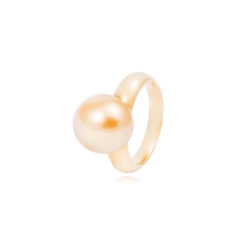 JB JOYAS BARON - Anillo Oro Amarillo 18kt Perla Cultivada 11 mm