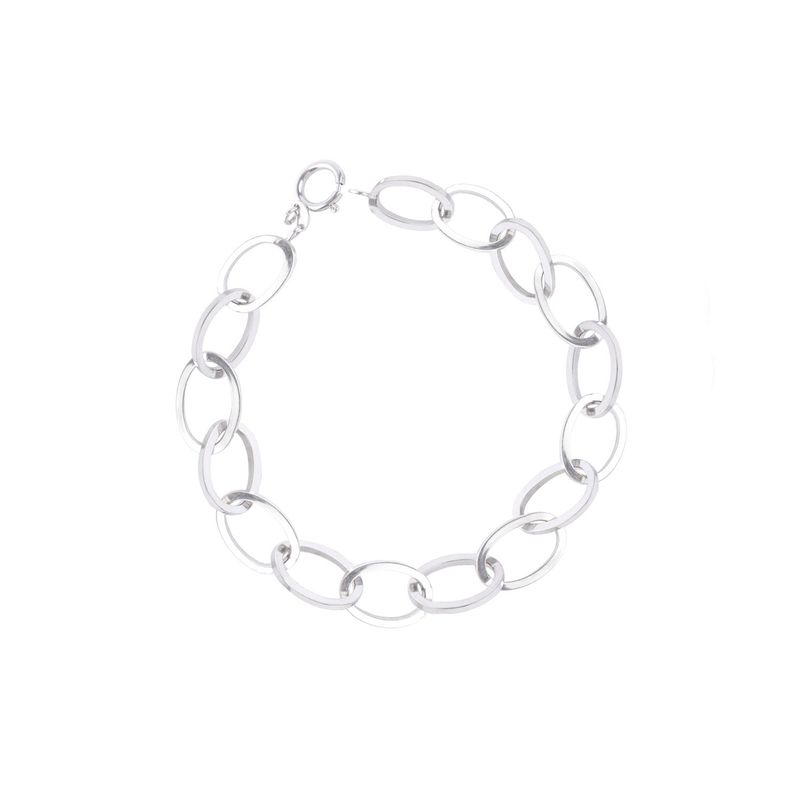 JB JOYAS BARON - Pulsera Oro Blanco 18kt Óvalos