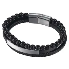 CAT - Pulsera de Hombre J014B28112 Plateado-Negro - Gris