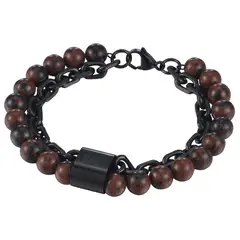 CAT - Pulsera de Hombre J013B08114 Negro-Café - Negro