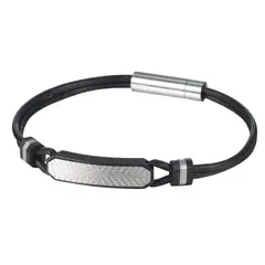CAT - Pulsera de Hombre J001B10121 Plateado-Negro - Gris