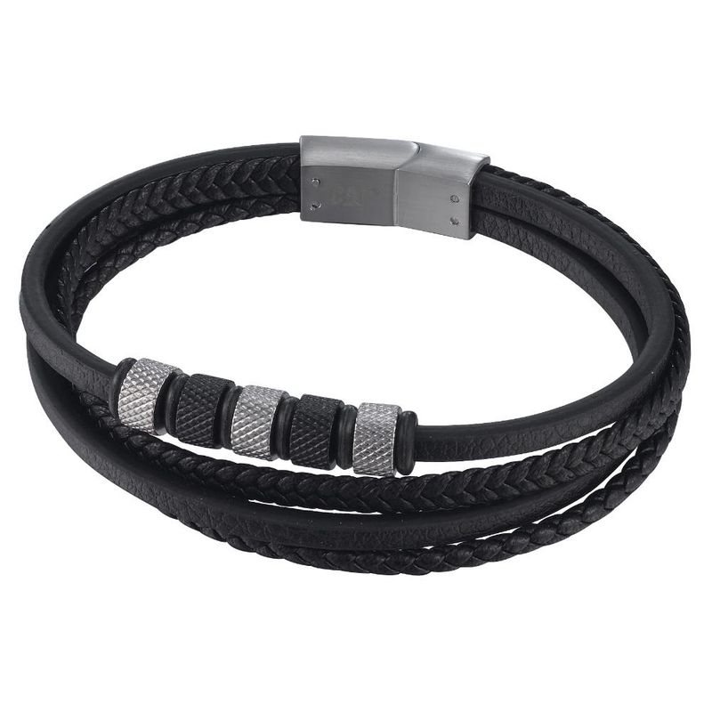 CAT - Pulsera de Hombre Cat J011B20112 Plateado-Negro - Gris