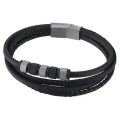 CAT - Pulsera de Hombre J011B20112 Plateado-Negro - Gris