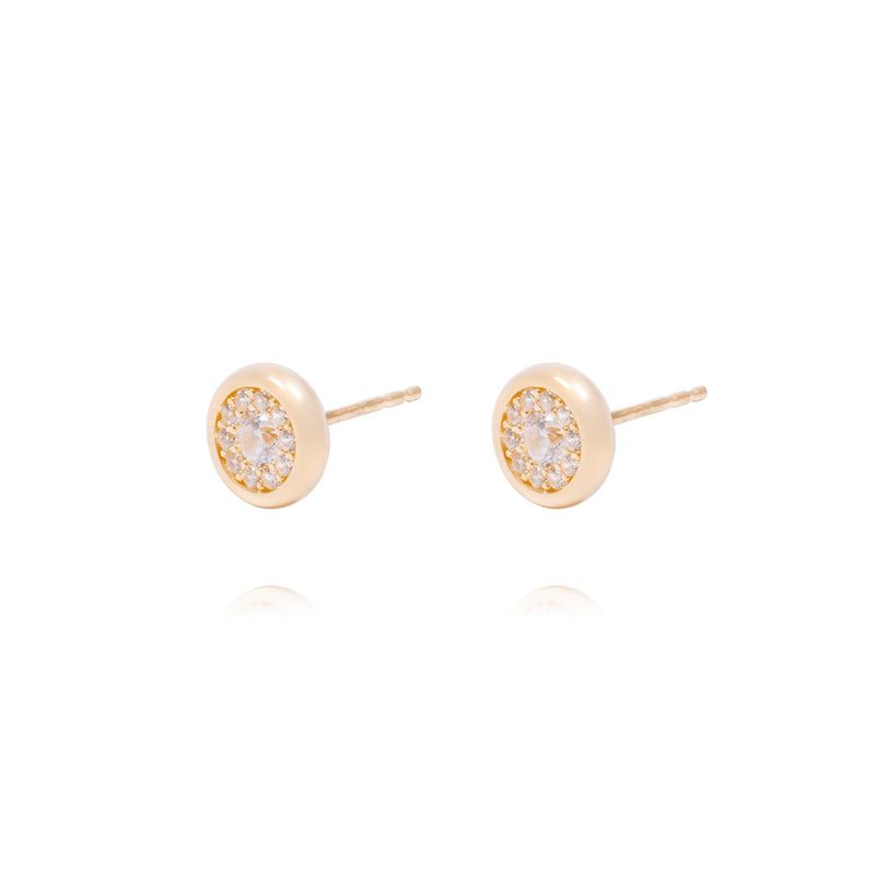 JB JOYAS BARON - Aros de Oro de 18kt Circonitas en circulo