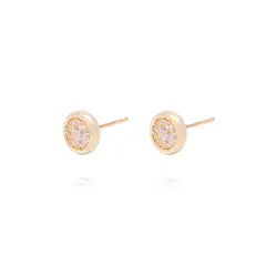 JB JOYAS BARON - Aros de Oro de 18kt Circonitas en circulo