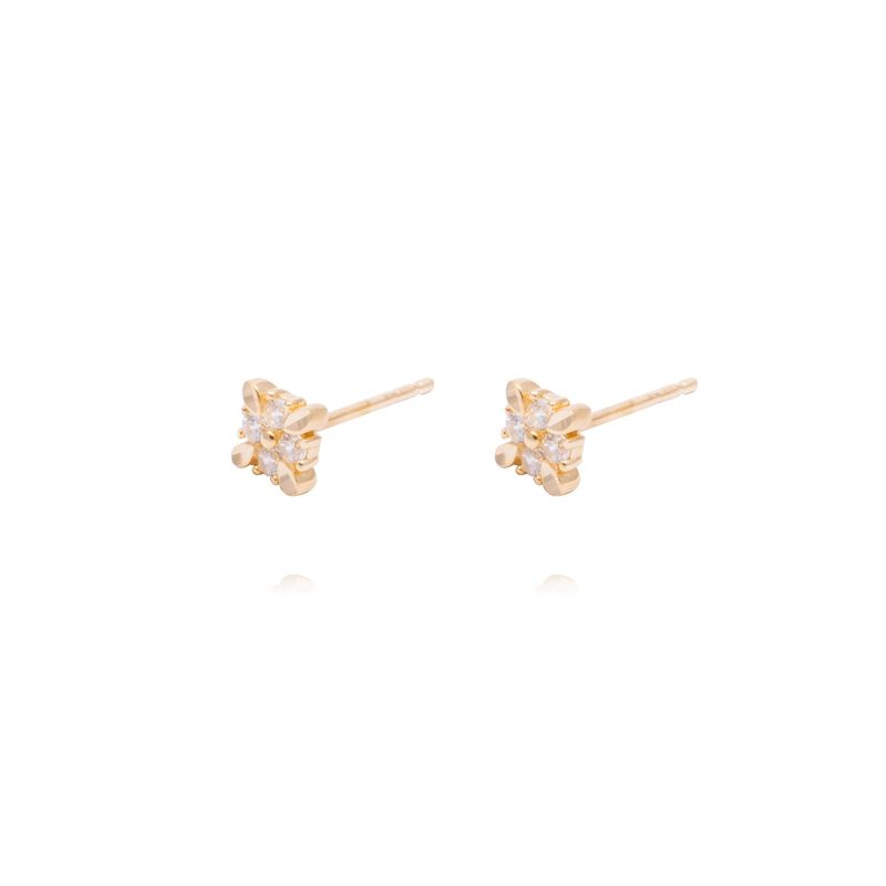 JB JOYAS BARON - Aros de Oro de 18kt Circonitas en roseta