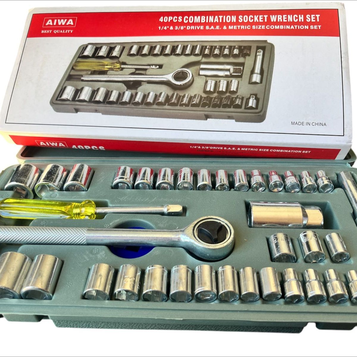 GENERICO - Juego Dado 40 Pcs 1/4-3/8 Chicharra Bici Moto Auto