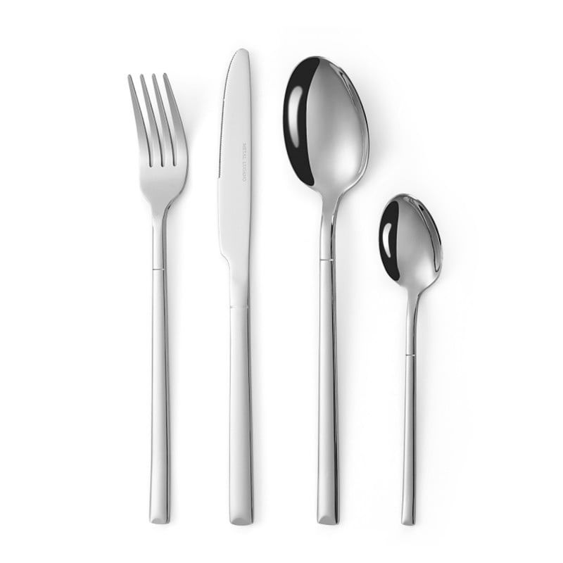 LUGANO - Set Cubertería 24 Pzs Acero Metal Lugano