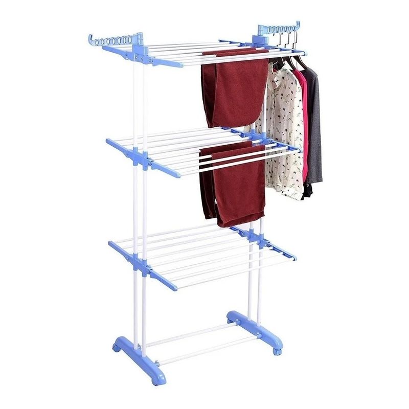 GENERICO - Tendedero Colgador Para Ropa XL 6 Alas Con Ruedas