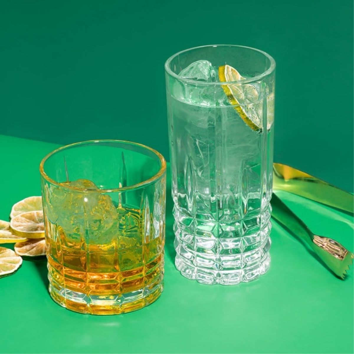 FTA - Set 6 Vasos Alto 36cl Vintage Vidrio Transparente FTA