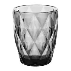 LUGANO - Set 4 Vasos Bajo 24cl Vidrio Negro Rombo