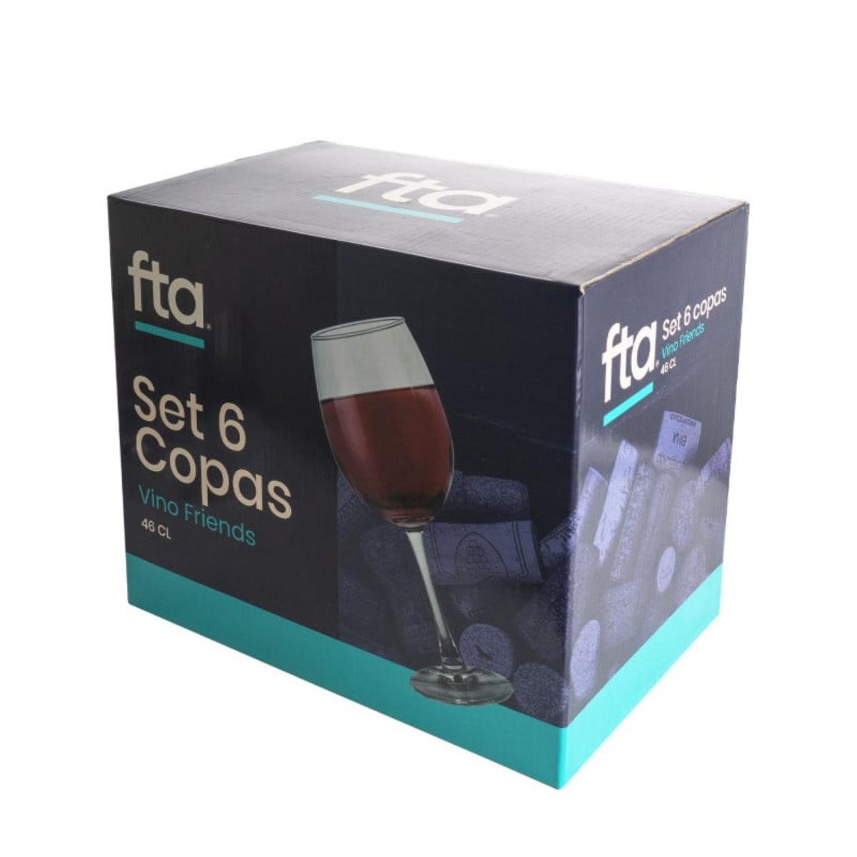 FTA - Set 6 Copas Vino 46cl Friends Vidrio Transparente FTA