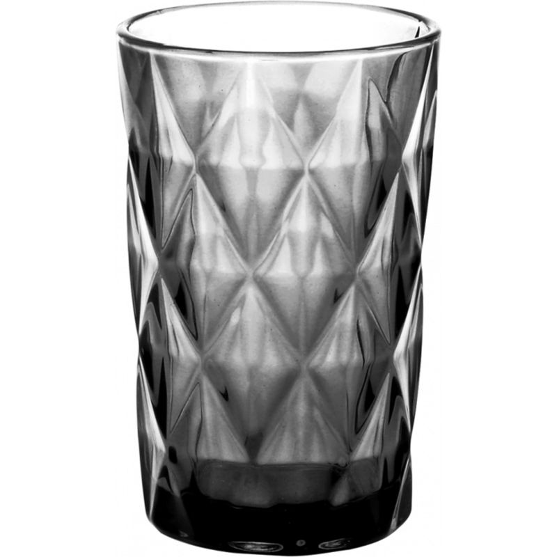 LUGANO - Set 4 Vasos Alto 35cl Negro Rombo Vidrio Lugano