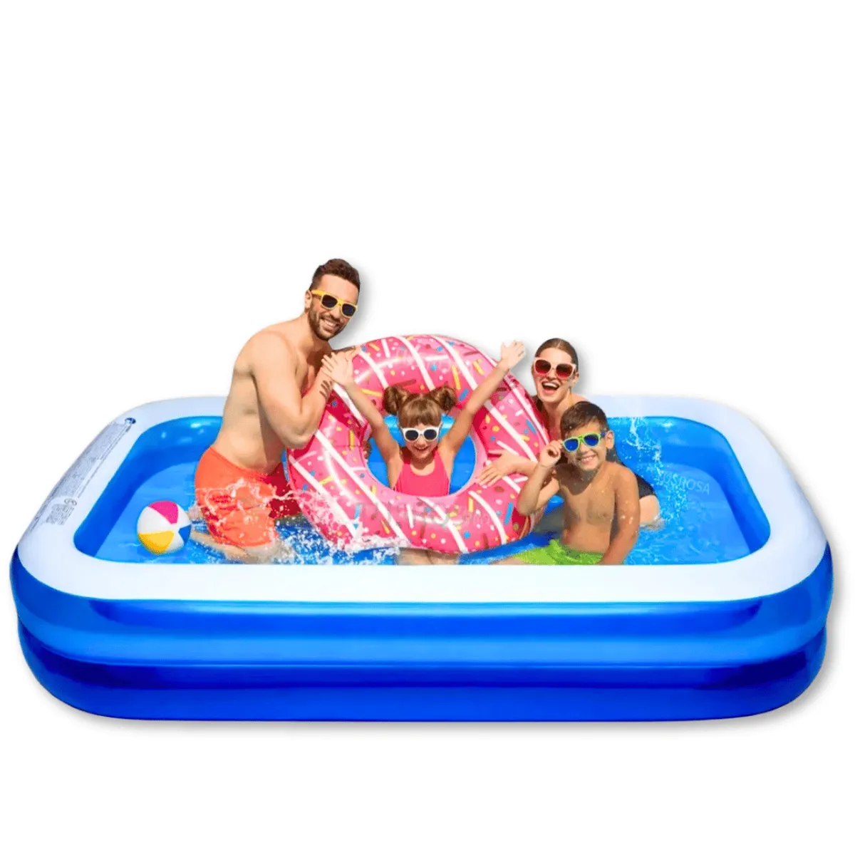 LINE - Piscina Inflable Rectangular Familiar Azul 720 Litros