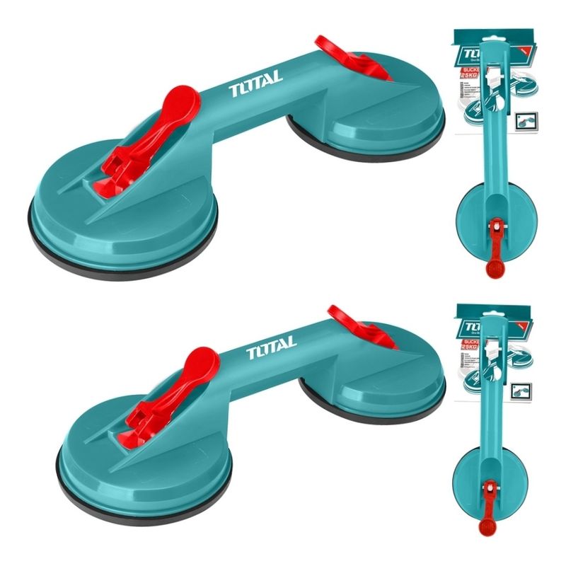TOTAL - Pack 2 Ventosas Doble Para Vidrio 50 Kg