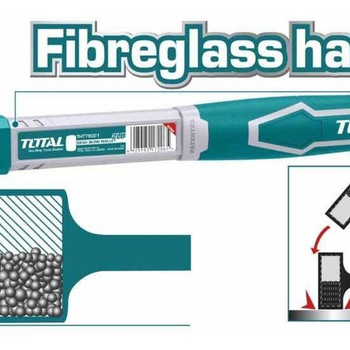 TOTAL - Martillo De Goma Anti Rebote Golpe Muerto Total Tht79021