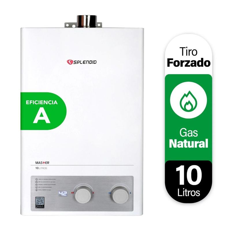 SPLENDID - Calefon Splendid Ioniz Master Tiro Forzado Gas Natural 10lt