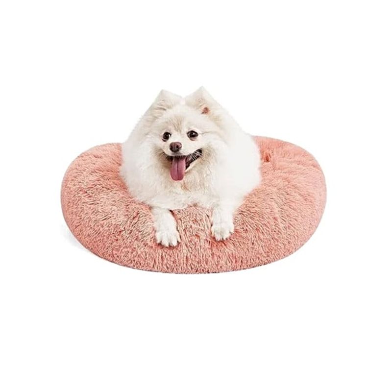 GENERICO - Cama Cojin De Chiporro Redondo Para Mascotas  50cm ROSA