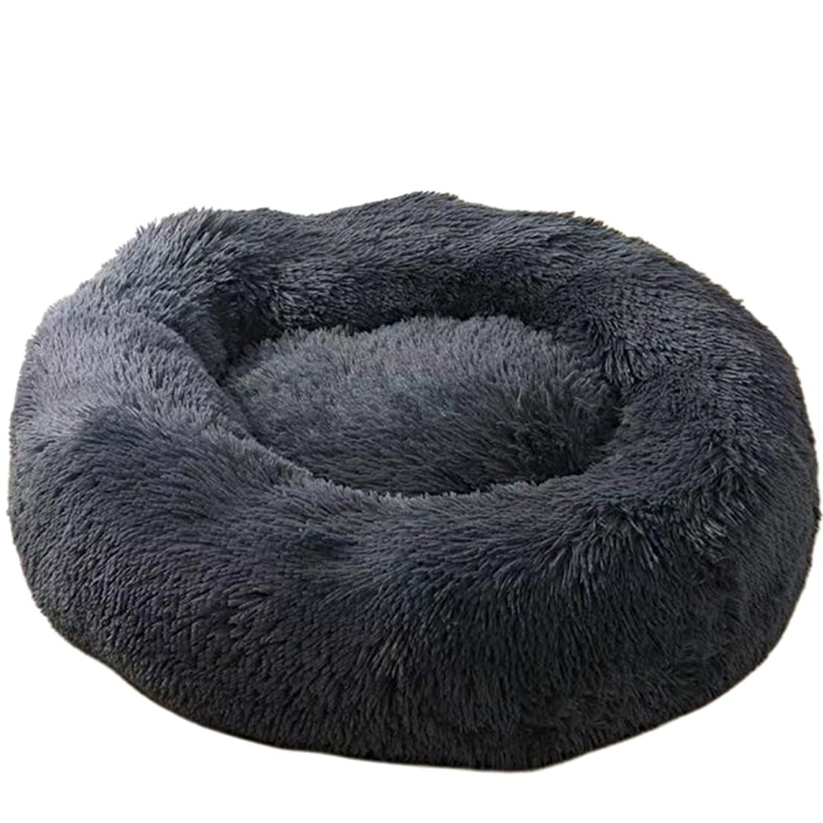 GENERICO - Cama cojin de chiporro redondo para mascotas  60cm NEGRO