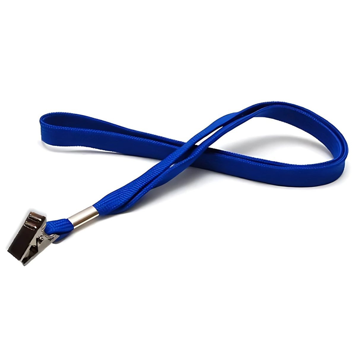 HAND - Pack 100 Cintas Porta credencial Azul Apretador Metal - SC