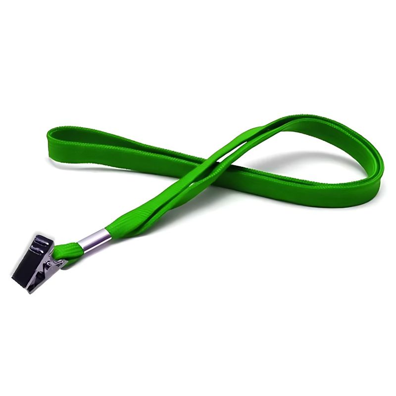 GENERICO - Pack 100 Cintas Porta credencial Verde Apretador Metal - SC