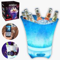 Cubitera Hielera Parlante Con Luz LED 5L Para Fiesta Hogar Bar