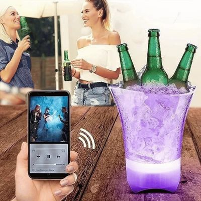 Imagen 2 del producto Cubitera Hielera Parlante Con Luz LED 5L Para Fiesta Hogar Bar