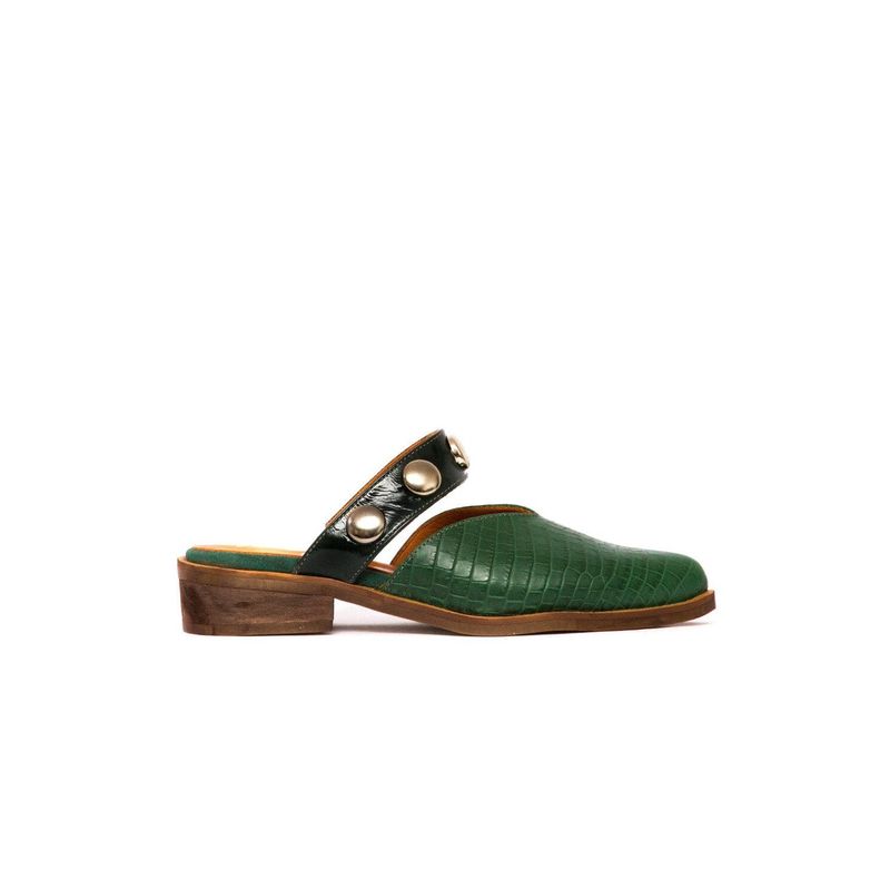 GIANI DAFIRENZE - Babucha Mujer De Cuero Pibi Verde C47