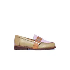 GIANI DAFIRENZE - Mocasin Mujer De Cuero Amelia Verde Rosa C2