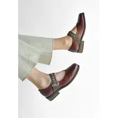 GIANI DAFIRENZE - Zapato Mujer De Cuero Malala Burdeo Café C3
