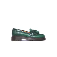 GIANI DAFIRENZE - Mocasin Mujer De Cuero Matilde Verde C9.