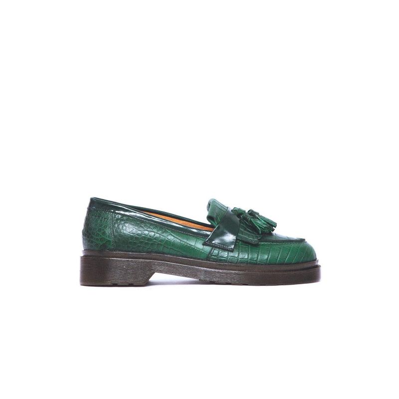GIANI DAFIRENZE - Mocasin Mujer De Cuero Matilde Verde C9.