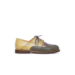 GIANI DAFIRENZE - Mocasin Mujer De Cuero Simone Verde Metálico C3