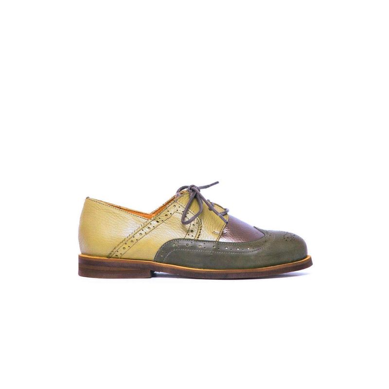 GIANI DAFIRENZE - Mocasin Mujer De Cuero Simone Verde Metálico C3