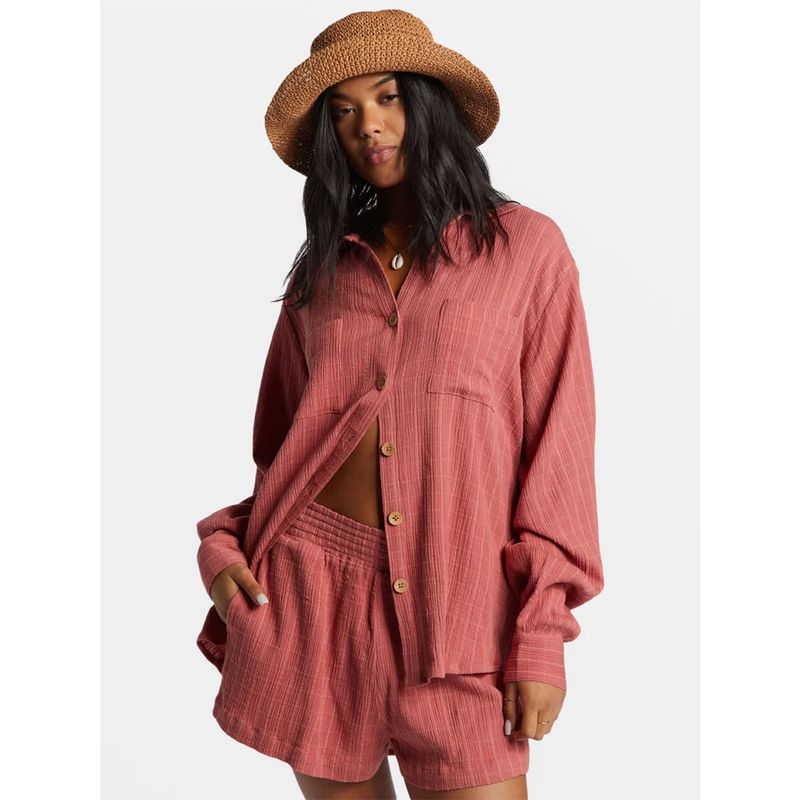 BILLABONG - Blusa Manga Larga Mujer Swell Rojo BILLABONG