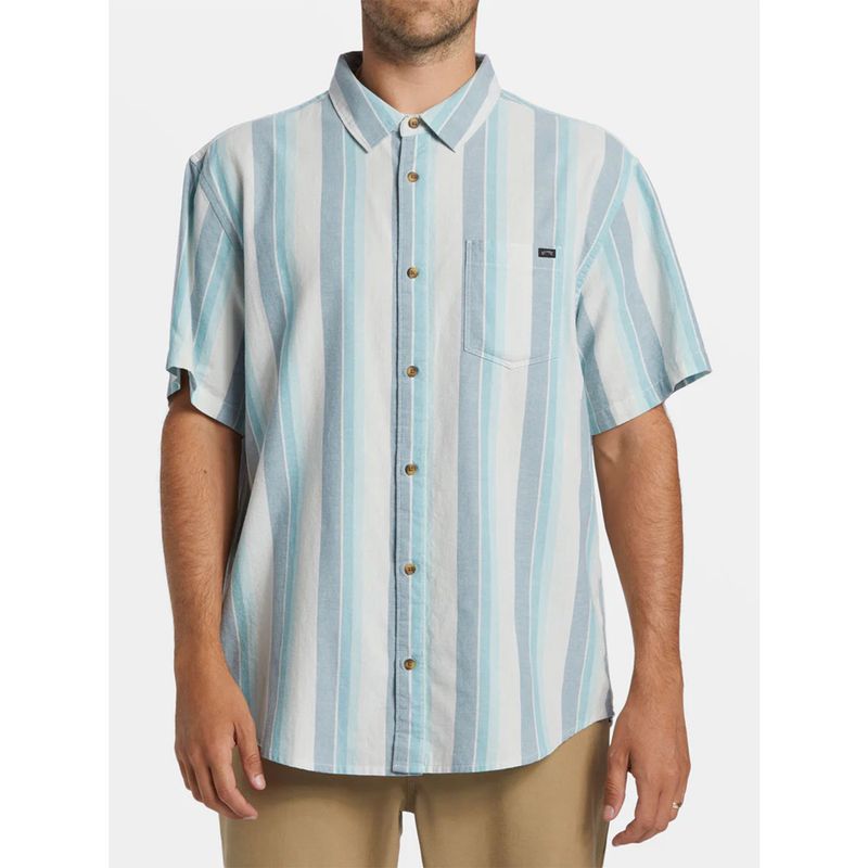 BILLABONG - Camisa Manga Corta Hombre All Day Stripe Azul BILLABONG